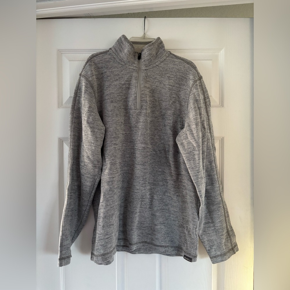 Eddie Bauer Men's Heather Gray Quarter Zip Sweater